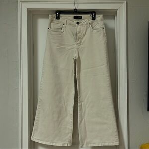 Cream Wide-Leg Jeans